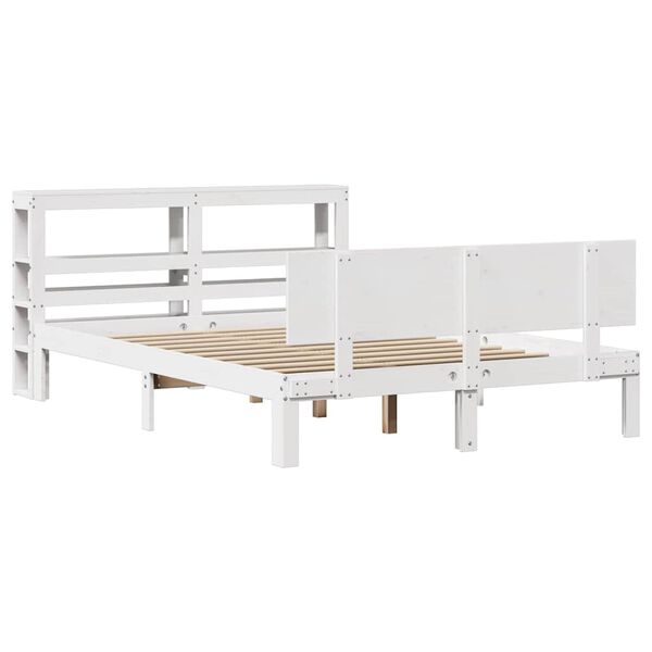 vidaXL Bed Frame with Headboard without Mattress White 135x190 cm Double