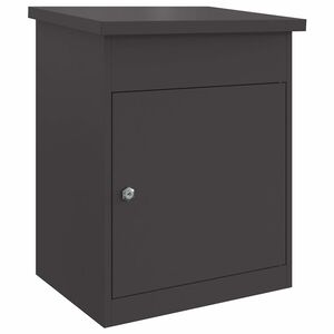 vidaXL Parcel Drop Box with Storage Black 47.5 x 38 x 59 cm Steel