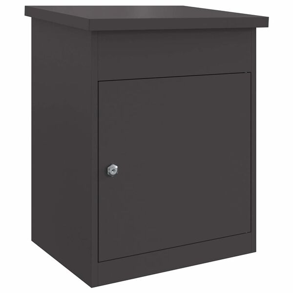 vidaXL Parcel Drop Box with Storage Black 47.5 x 38 x 59 cm Steel