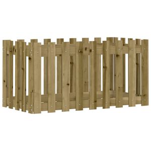 vidaXL Garden Raised Bed with Fence Design 100x50x50 cm Impregnated Wood Pine