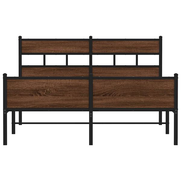 vidaXL Bed Frame without Mattress Brown Oak 140x190 cm Engineered Wood