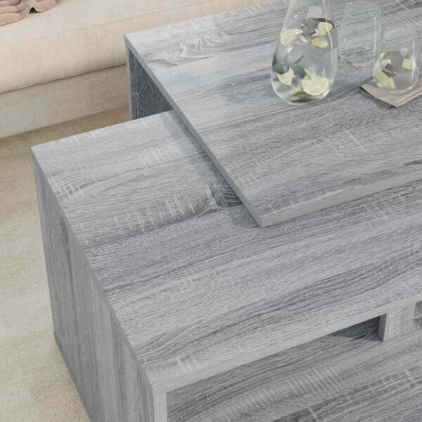 vidaXL Coffee Table Set 2 pcs Grey Sonoma Engineered Wood