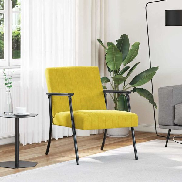 vidaXL Armchair Yellow 59 x 75 x 78 cm Velvet