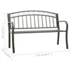 vidaXL Garden Bench 125 cm Steel Grey
