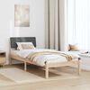 vidaXL Bed frame Brown and dark grey 75 x 190 cm Solid pine wood