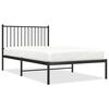 vidaXL Metal Bed Frame without Mattress with Headboard Black 100x190cm