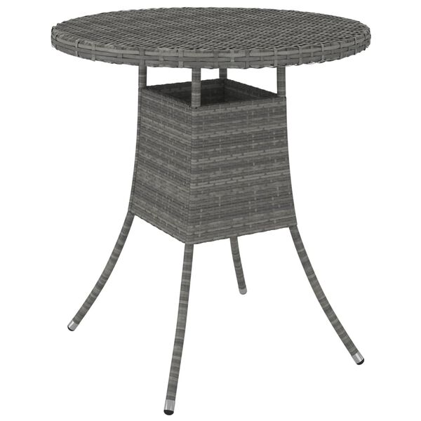 vidaXL Garden Table Grey 70x70x73 cm Poly Rattan