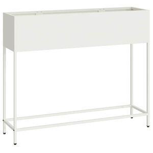 vidaXL Raised Garden Planter White 100 x 26 x 82 cm Steel