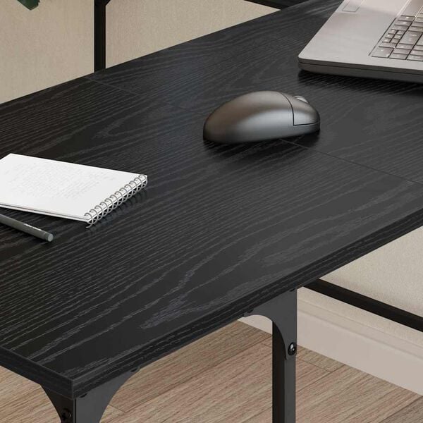 vidaXL Desk Black Oak 139 x 139 x 75 cm Engineered Wood