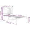 vidaXL Metal Bed Frame without Mattress with Headboard White 80x200cm