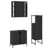 vidaXL 3 Piece Bathroom Cabinet Set Black Engineered Wood