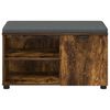 vidaXL Hall Bench with Cushion with Shelf Smoked Oak 80 x 38 x 46 cm