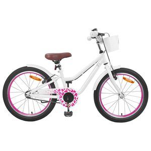 vidaXL Kids Bike 18'' for 5-7 Years Old White