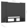vidaXL Wall TV Cabinet Grey 120x23.5x90 cm Engineered Wood