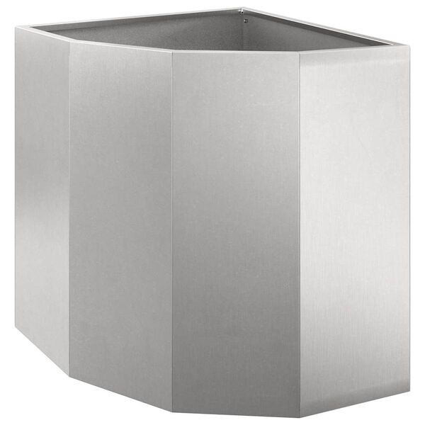 vidaXL Corner Planter Silver 45 x 45 x 50 cm Stainless steel