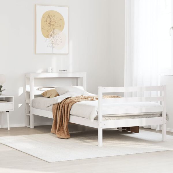 vidaXL Bed Frame without Mattress White 90x200 cm Solid Wood Pine