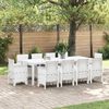 vidaXL Garden Dining Set 11 pcs White Polt rattan
