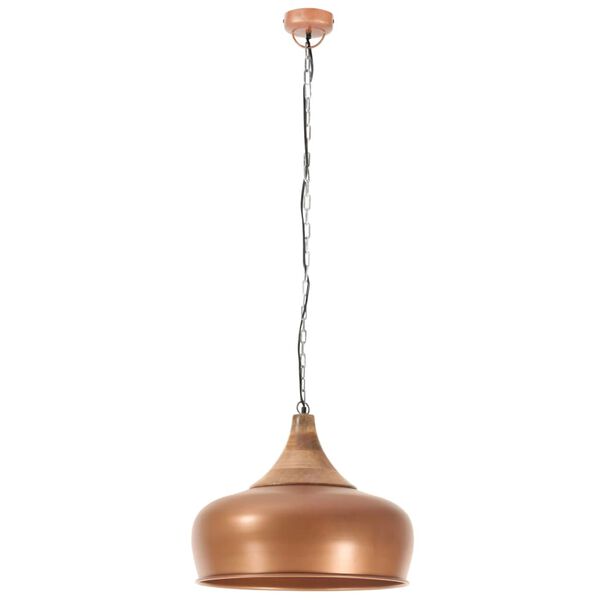 vidaXL Industrial Hanging Lamp Copper Iron & Solid Wood 45 cm E27