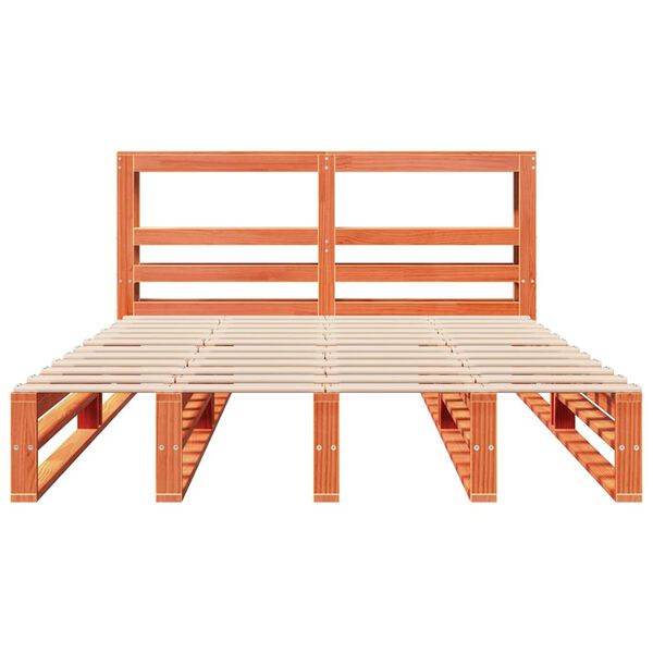 vidaXL Bed Frame without Mattress Wax Brown 120x200 cm Solid Wood Pine