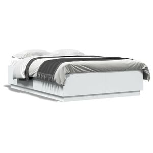 vidaXL Bed Frame without Mattress White 150x200 cm King Size