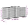 vidaXL Arched Gabion Baskets 3 pcs 400x30x160/180 cm Galvanised Iron