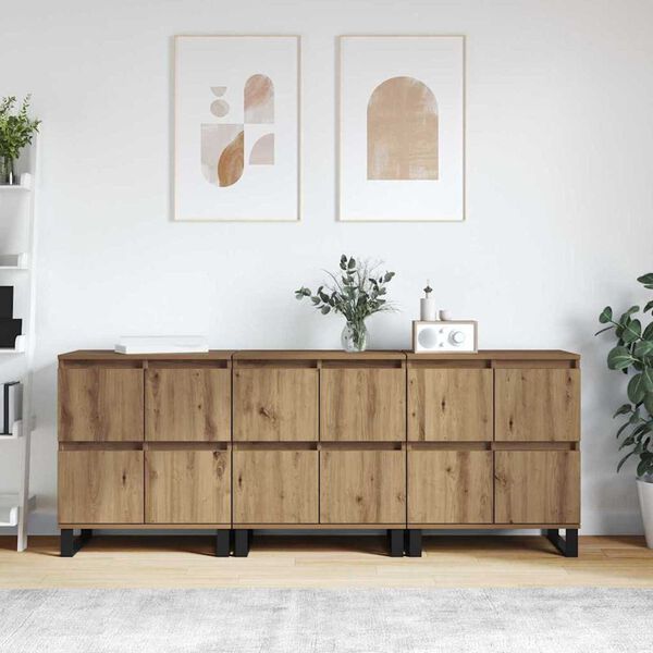 vidaXL Sideboard 3 pcs Artisan Oak 60 x 35 x 70 cm