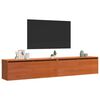 vidaXL Wall Cabinet with Shelf Wall-mounted Wax Brown Solid Pine Wood