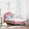 vidaXL Toddler Bed Frame with Headboard Pink 70 x 140 cm Velvet
