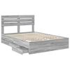 vidaXL Bed Frame with Drawer Grey Sonoma 150 x 200 cm Engineer Wood