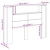 vidaXL Headboard Cabinet with LED Sonoma 140 x 16.5 x 103.5 cm