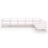 vidaXL 7 Piece Garden Lounge Set White Solid Pinewood