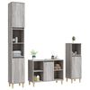 vidaXL 3 Piece Bathroom Furniture Set Grey Sonoma Engineered Wood