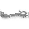 vidaXL 8 Piece Garden Lounge Set Grey Solid Pinewood