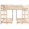 vidaXL Triple Bunk Bed Frame Natural 80 / 200 x 200 cm Solid Pine Wood