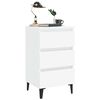 vidaXL Bed Cabinet with Metal Legs White 40x35x69 cm