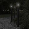 vidaXL Outdoor Floor Lamps with Outlet 3pcs Black 110cm Stainless Steel