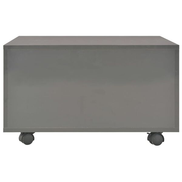 vidaXL Coffee Table High Gloss Grey 60x60x35 cm Engineered Wood