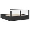 vidaXL Bed Frame with Headboard Black 200 x 200 cm Engineered Wood