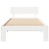 vidaXL Bed Frame with Headboard White 90 x 200 cm Solid Pine Wood
