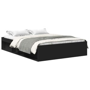 vidaXL Bed Frame without Mattress Black 160x200 cm