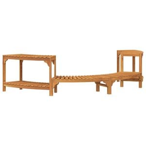 vidaXL Hot Tub Surround Half-Round Brown 252 x 112 x 55.5 cm
