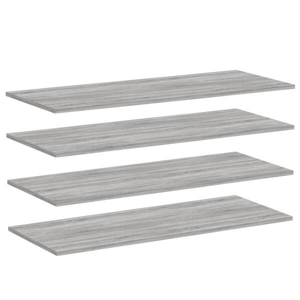 vidaXL Wall Shelves 4 pcs Grey Sonoma 100x40x1.5 cm Engineered Wood
