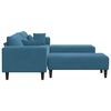 vidaXL Velvet Sofa with Cushion 3 pcs Blue 208 cm Velvet