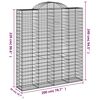vidaXL Arched Gabion Baskets 18 pcs 200x50x220/240 cm Galvanised Iron