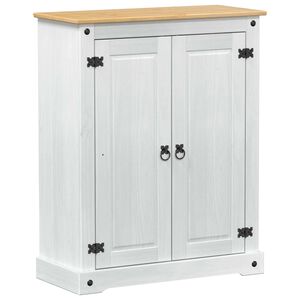 vidaXL Shoe Cabinet with Door White 86 x 38.5 x 108 cm Solid Pine Wood