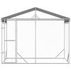 vidaXL Outdoor Dog Kennel with Roof Silver 3x1.5x2.5 m Galvanised Steel