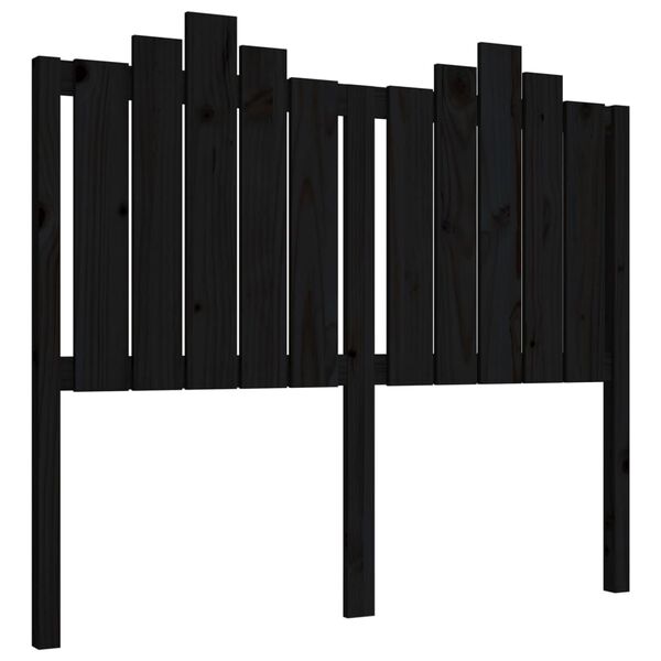 vidaXL Bed Headboard Black 126x4x110 cm Solid Wood Pine