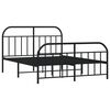 vidaXL Metal Bed Frame without Mattress with Footboard Black 140x190cm