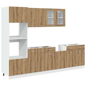 vidaXL 7 Piece Kitchen Cabinet Set Lyon" Artisan Oak Engineered Wood