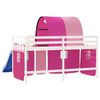 vidaXL Kids' Loft Bed with Tunnel without Mattress Pink 90x200 cm